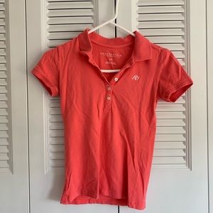 aeropostale salmon pink polo shirt